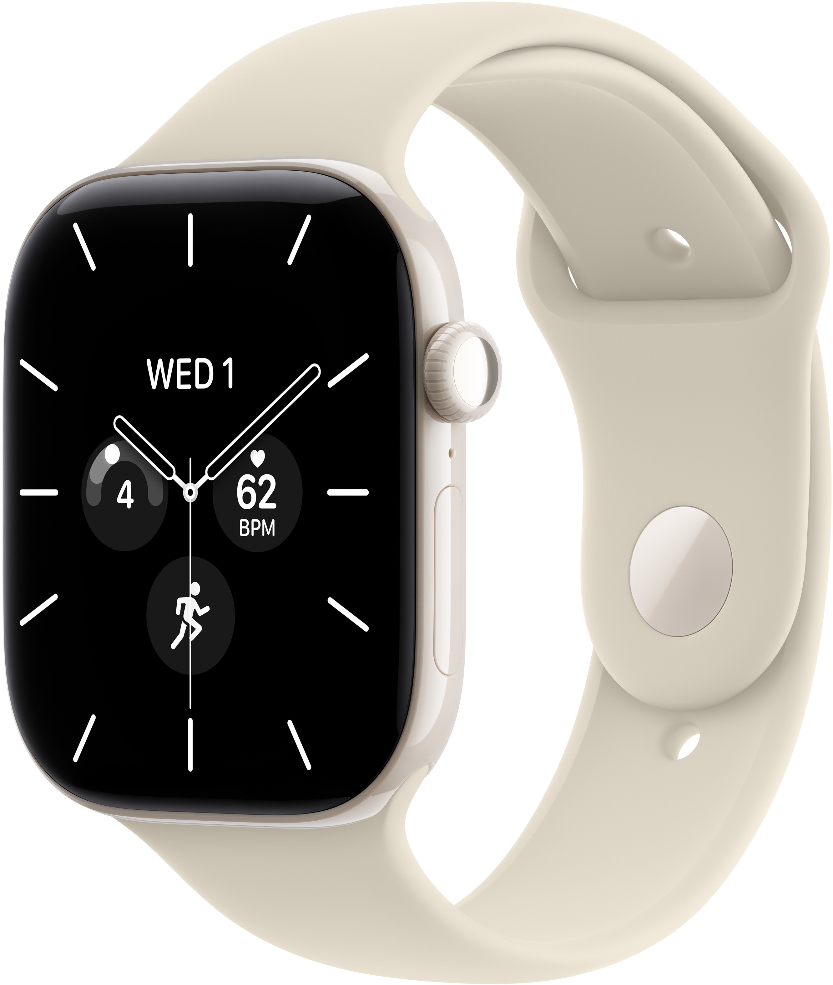 Apple Watch Series 12 Cellular 42mm Gyöngyházfehér kerámia tok Homokszín sportszíjjal - S/M