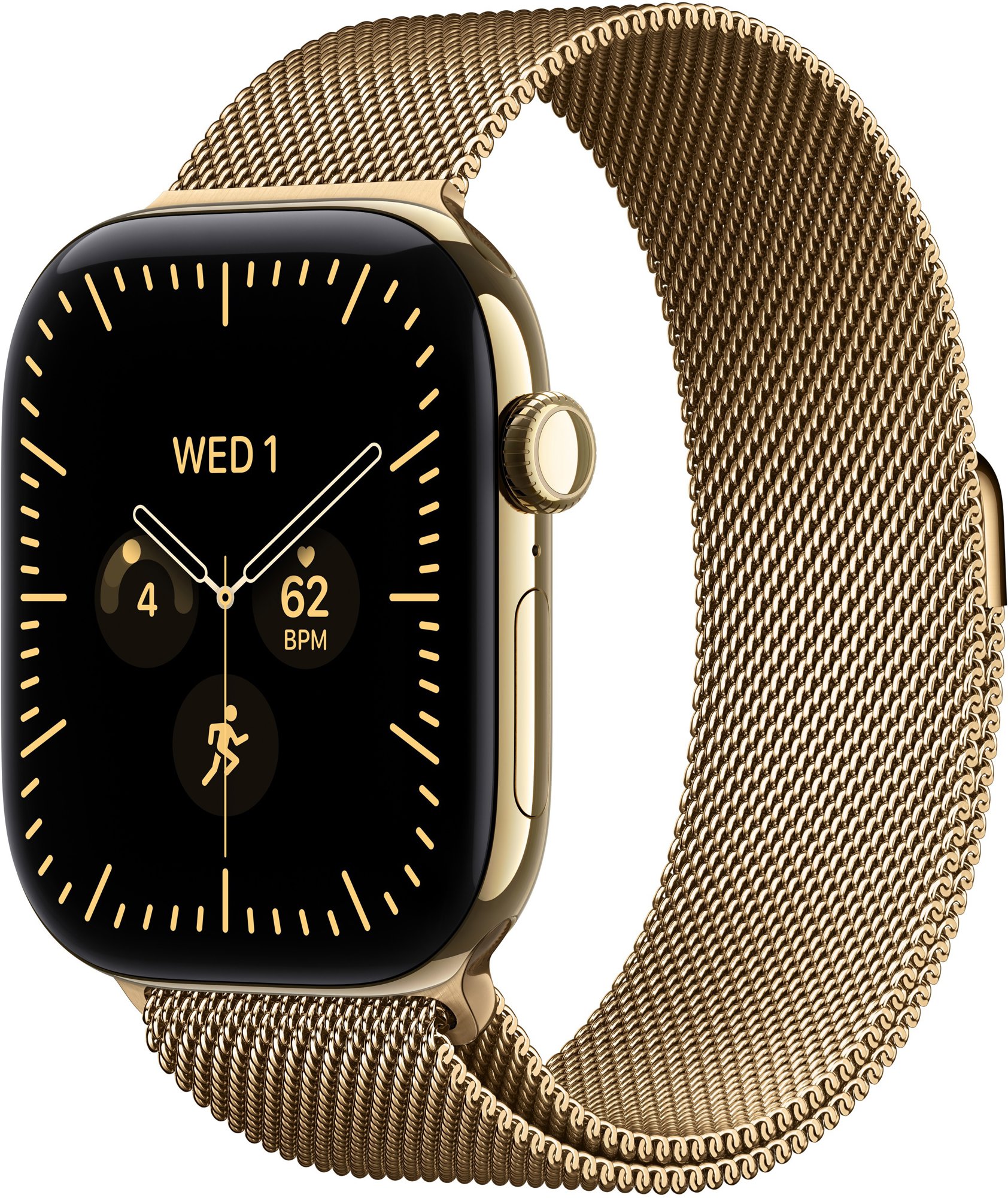 Apple Watch Series 12 Cellular 46mm Ragyogó arany titán tok Ragyogó arany milánói szíjjal - M/L
