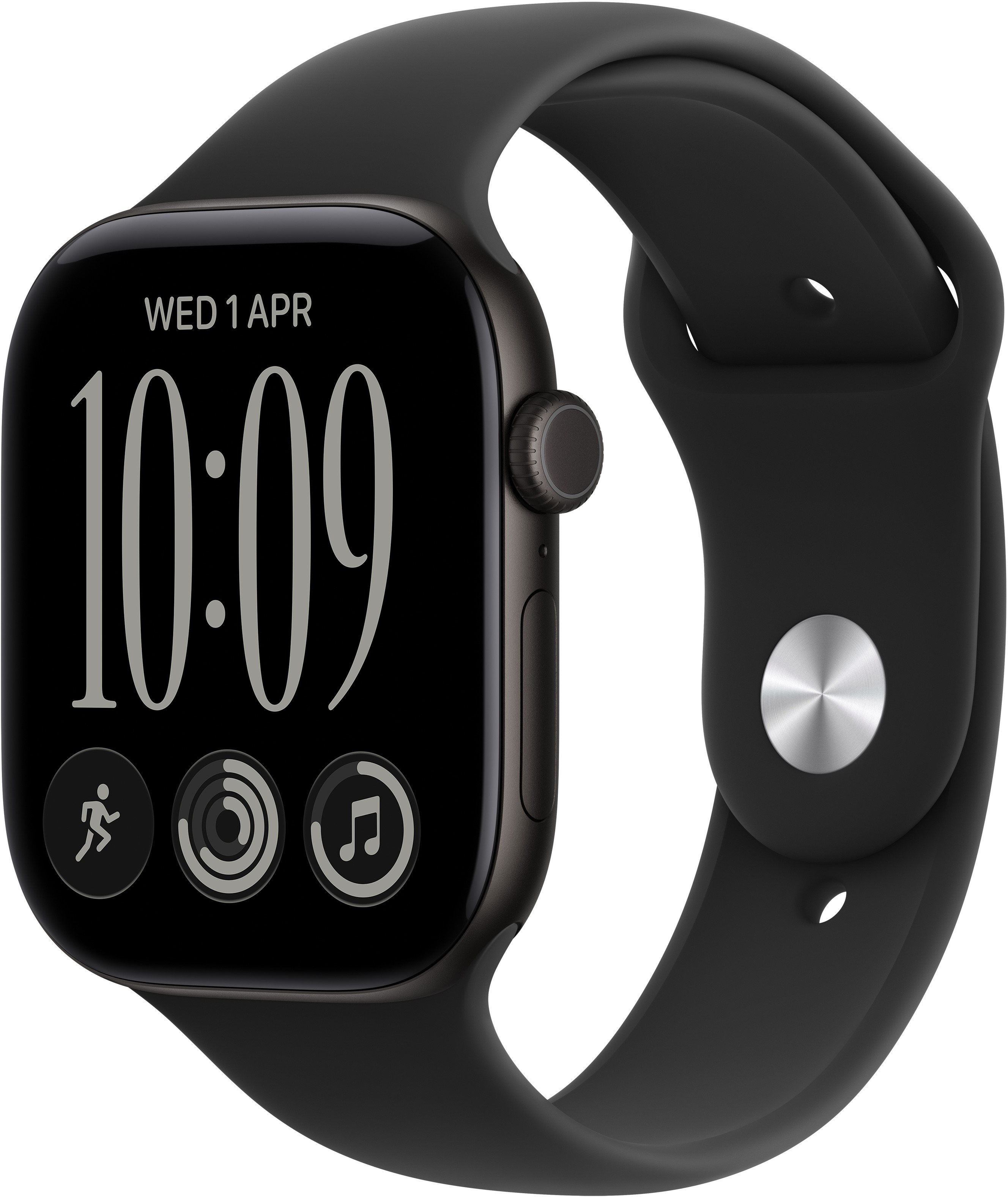 Apple Watch Series 12 Cellular 46mm Fekete alumínium tok Fekete sportszíjjal - M/L