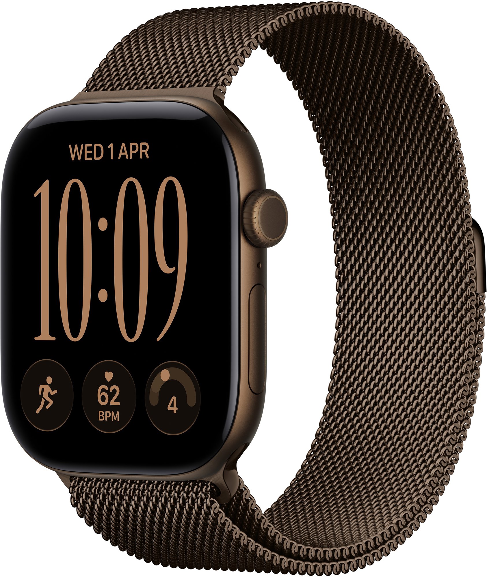 Apple Watch Series 12 46mm Sötét bronz alumínium tok Sötét bronz milánói szíjjal - S/M