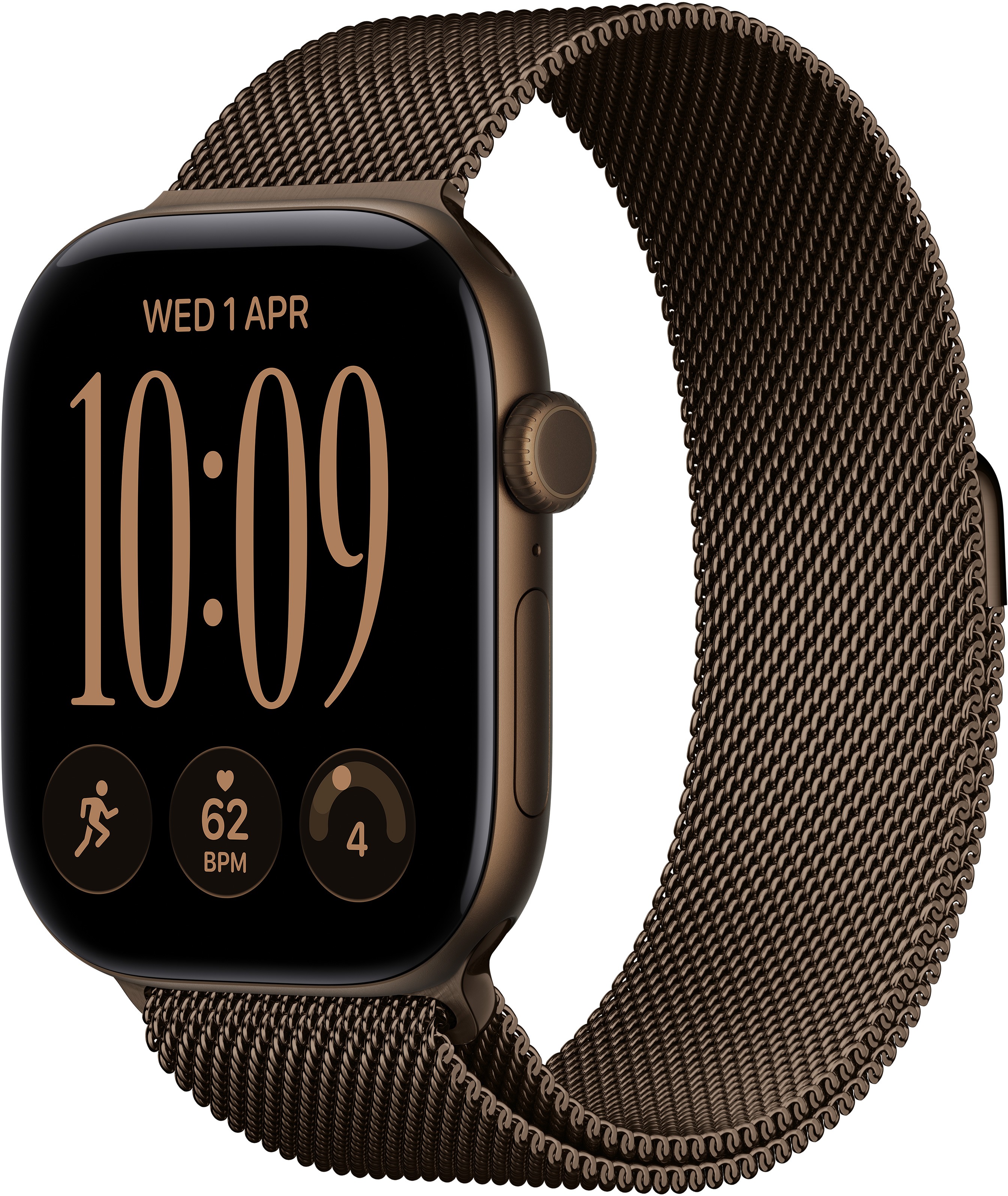 Apple Watch Series 12 46mm Sötét bronz alumínium tok Sötét bronz milánói szíjjal - M/L