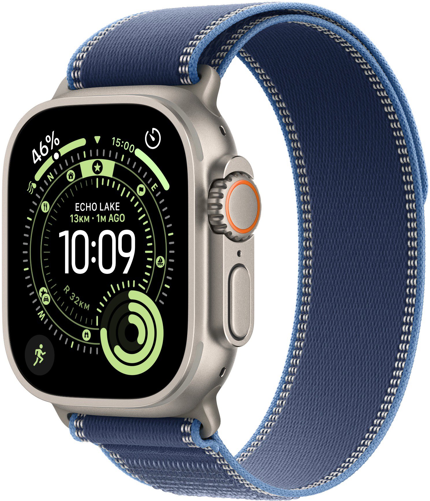 Apple Watch Ultra 3 49mm Natúr titánium tok Kék/élénkkék terep pánttal - S/M