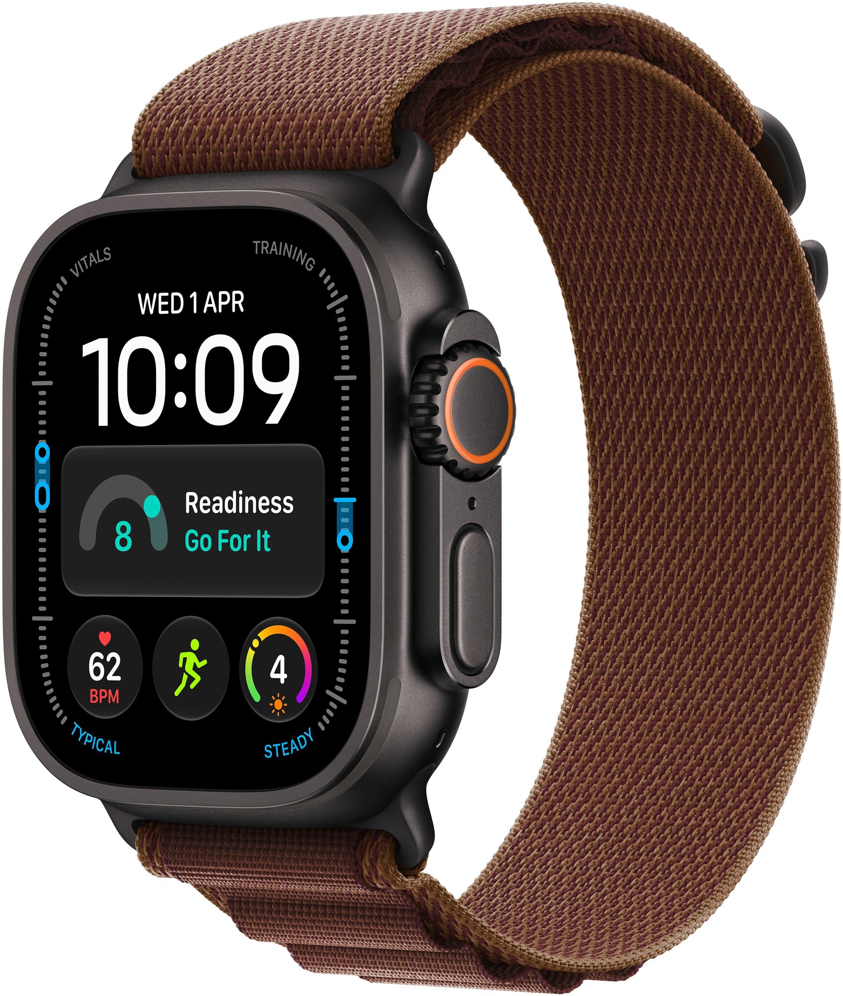 Apple Watch Ultra 4 49mm Fekete titán tok Burgundi alpesi pánttal - M