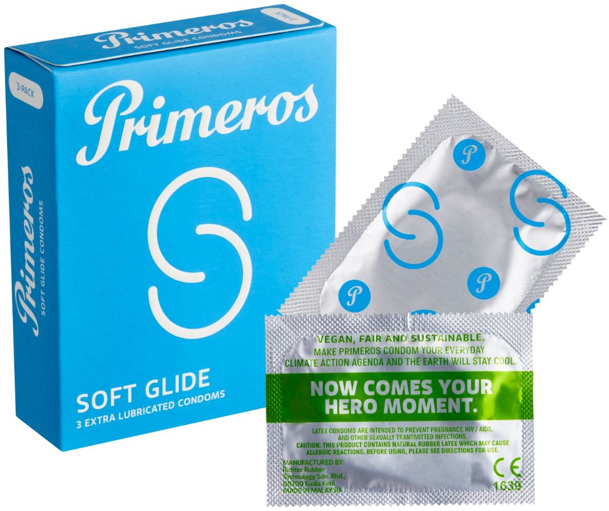 PRIMEROS Soft Glide síkosított óvszer, 3 db