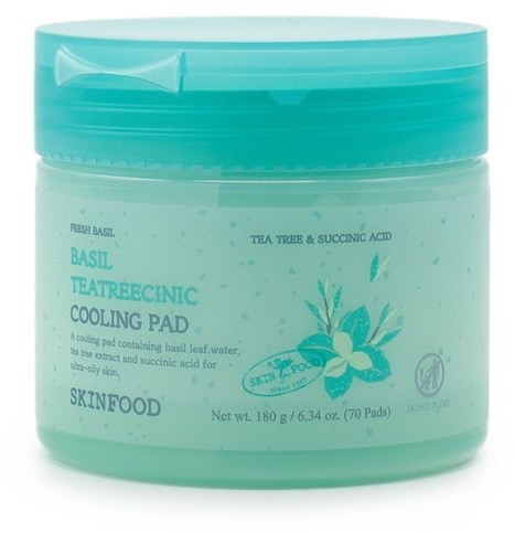 SKINFOOD Basil Teatreecinic Cooling Pad 70 darab (180 g)