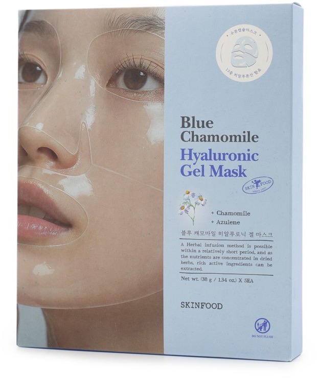 SKINFOOD Blue Chamomile Hyaluronic Gel Mask 5× 38 g