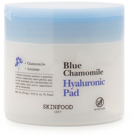SKINFOOD Blue Chamomile Hyaluronic Pad 70 darab (170 ml)