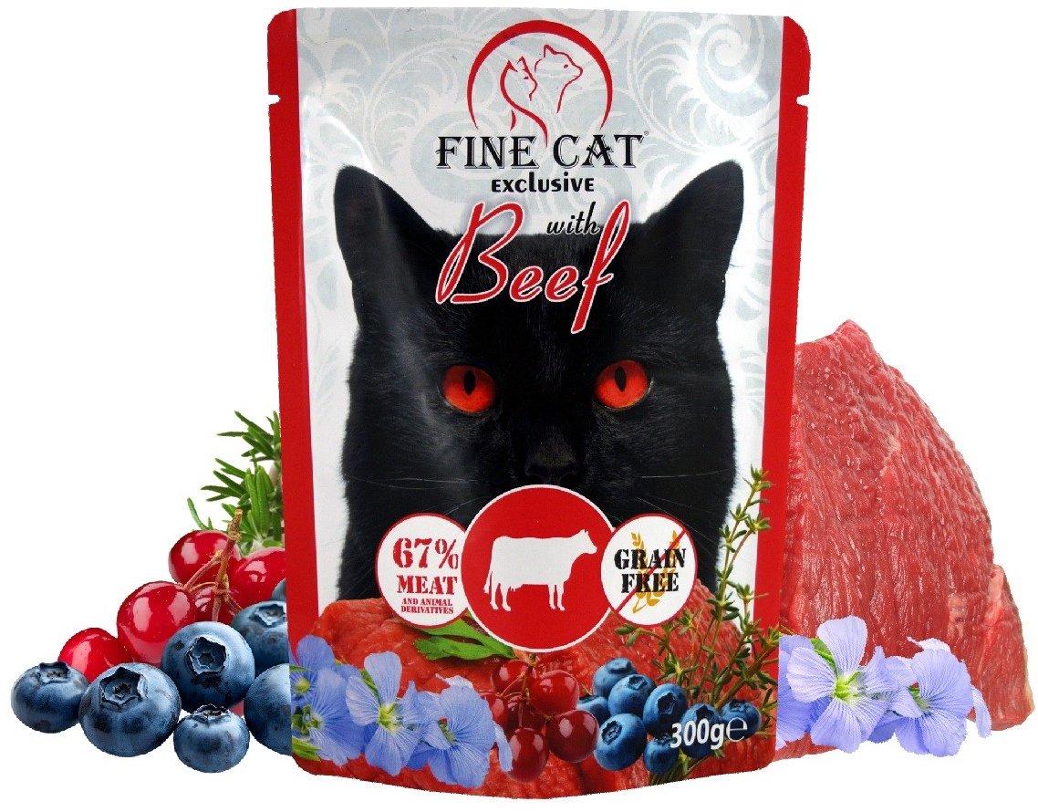 Fine Cat XXL tasakos eledel macskáknak marhahússal 9 × 300 g