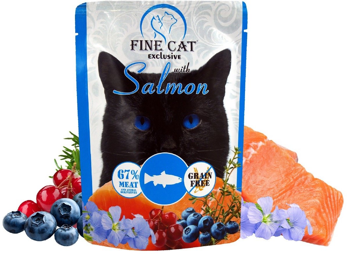 Fine Cat XXL tasakos eledel macskáknak, lazaccal 9 × 300 g