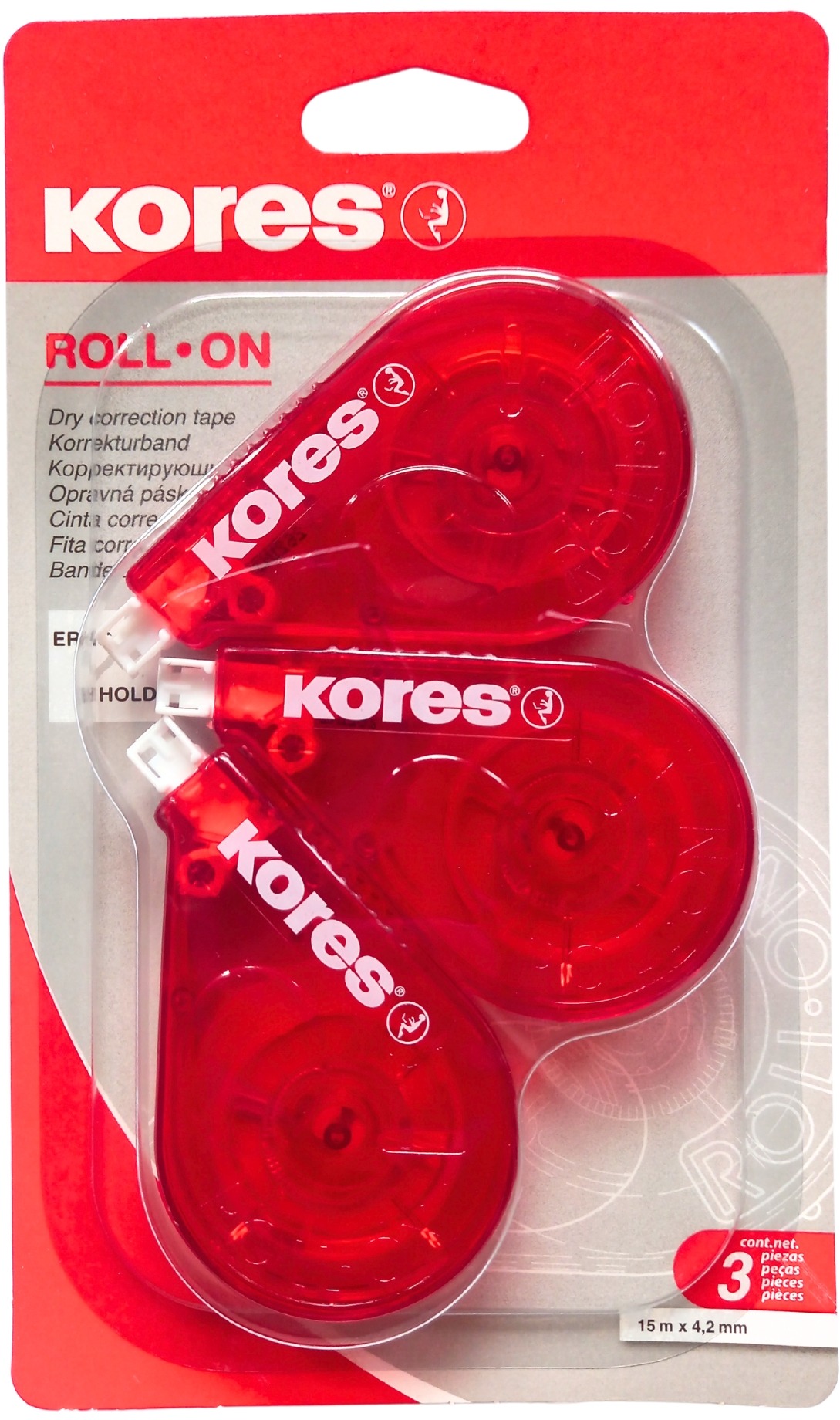 KORES Roll on 15 m x 4,2 mm - 3 db-os kiszerelés