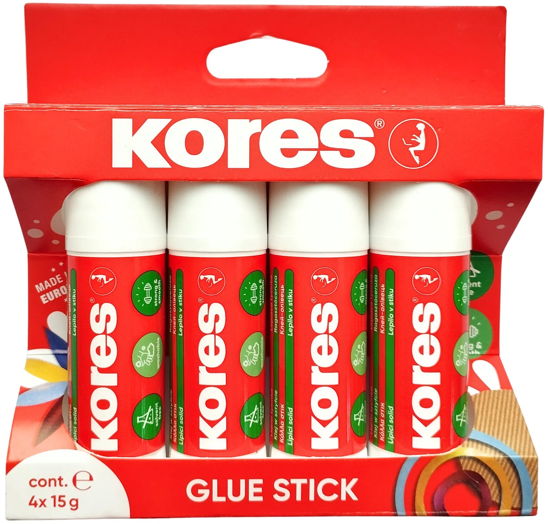 KORES ragasztó stift, 4 × 15 g