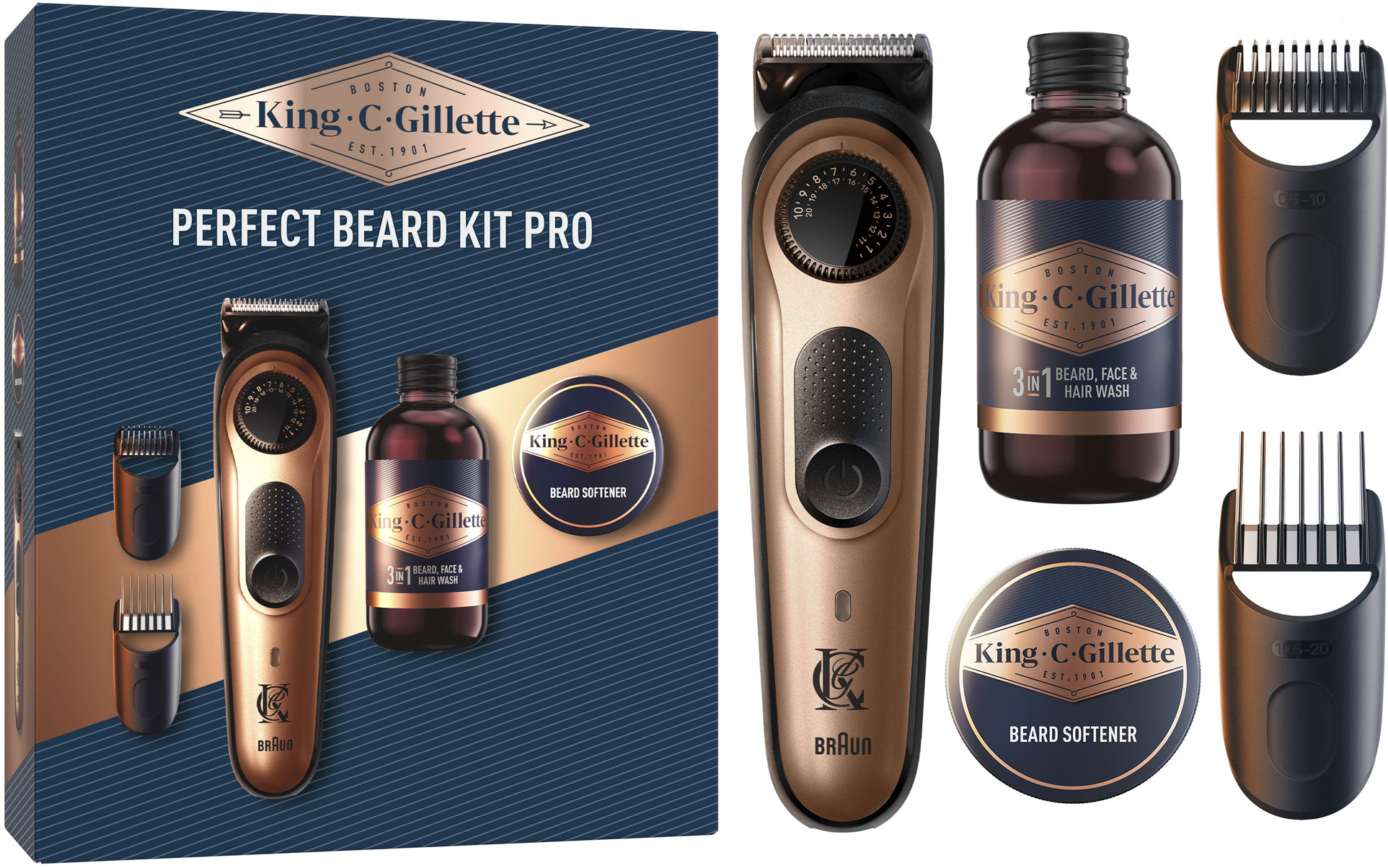 KING C. GILLETTE Perfect Beard Kit Pro Set 160 ml