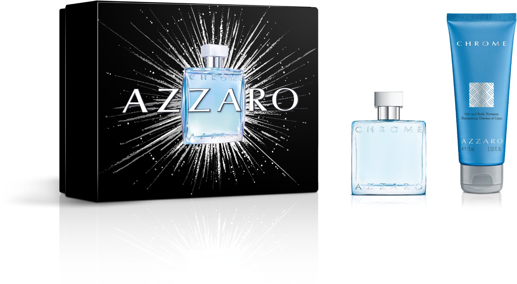 AZZARO Chrome Set EDT + tusfürdő, 125 ml