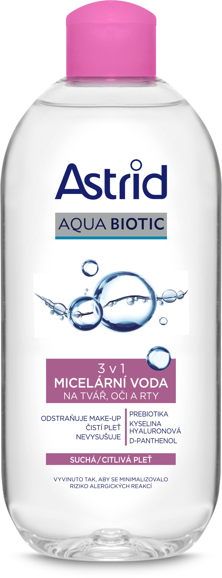 ASTRID Aqua Biotic Micellás víz 3 az 1-ben száraz és érzékeny bőrre 400 ml