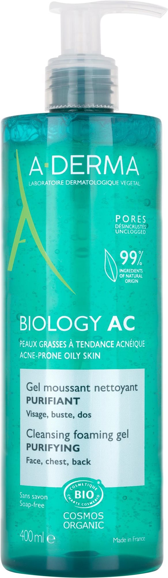 A-DERMA BIOLOGY AC Habzó tisztító gél, 400 ml