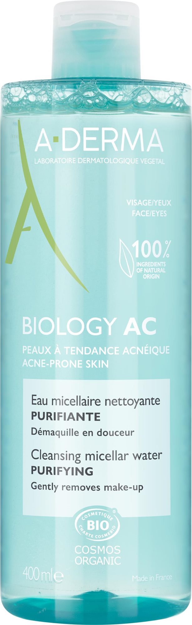 A-DERMA BIOLOGY AC tisztító micellás víz, 400 ml