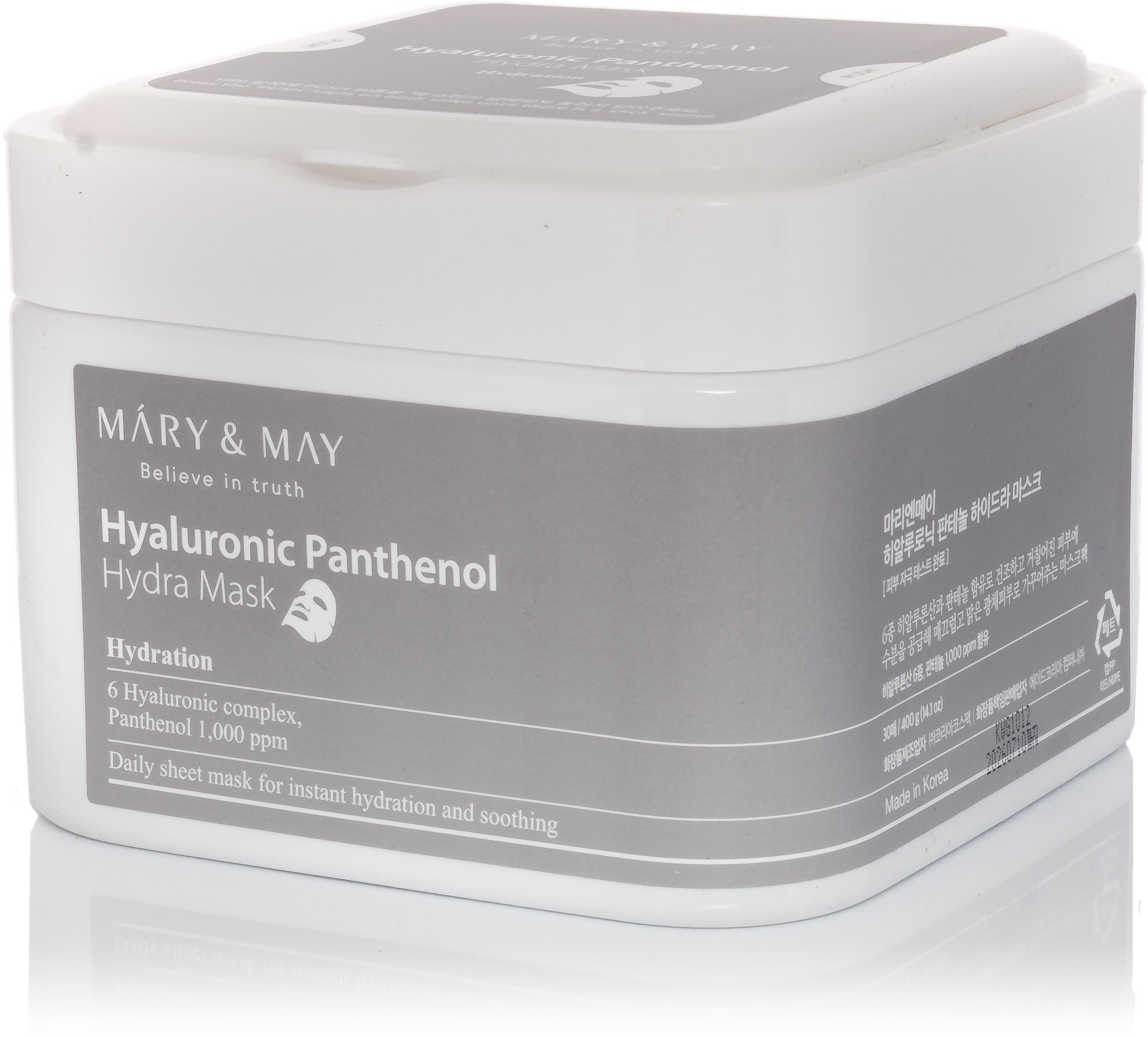 MARY & MAY Hyaluronic Panthenol Hydra Mask Pack, 30 db