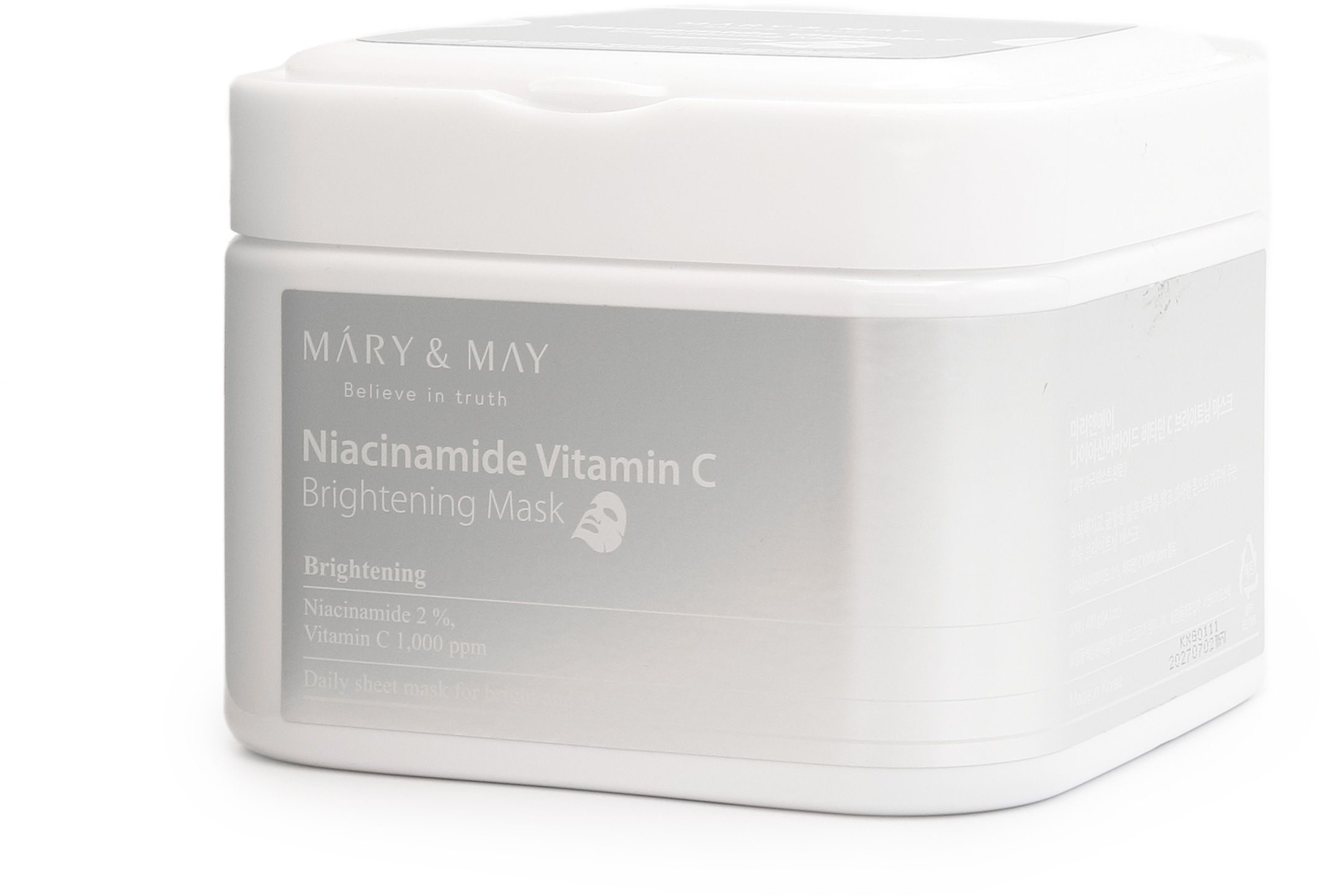 MARY AND MAY Niacinamide Vitamin C Brightening Mask Pack 30db, 400g