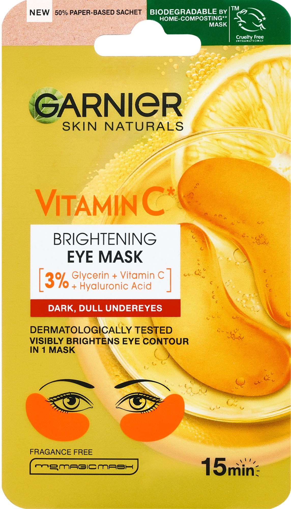 GARNIER Skin Naturals szemmaszk a szemkörnyék ragyogásáért C-vitaminnal, 5 g