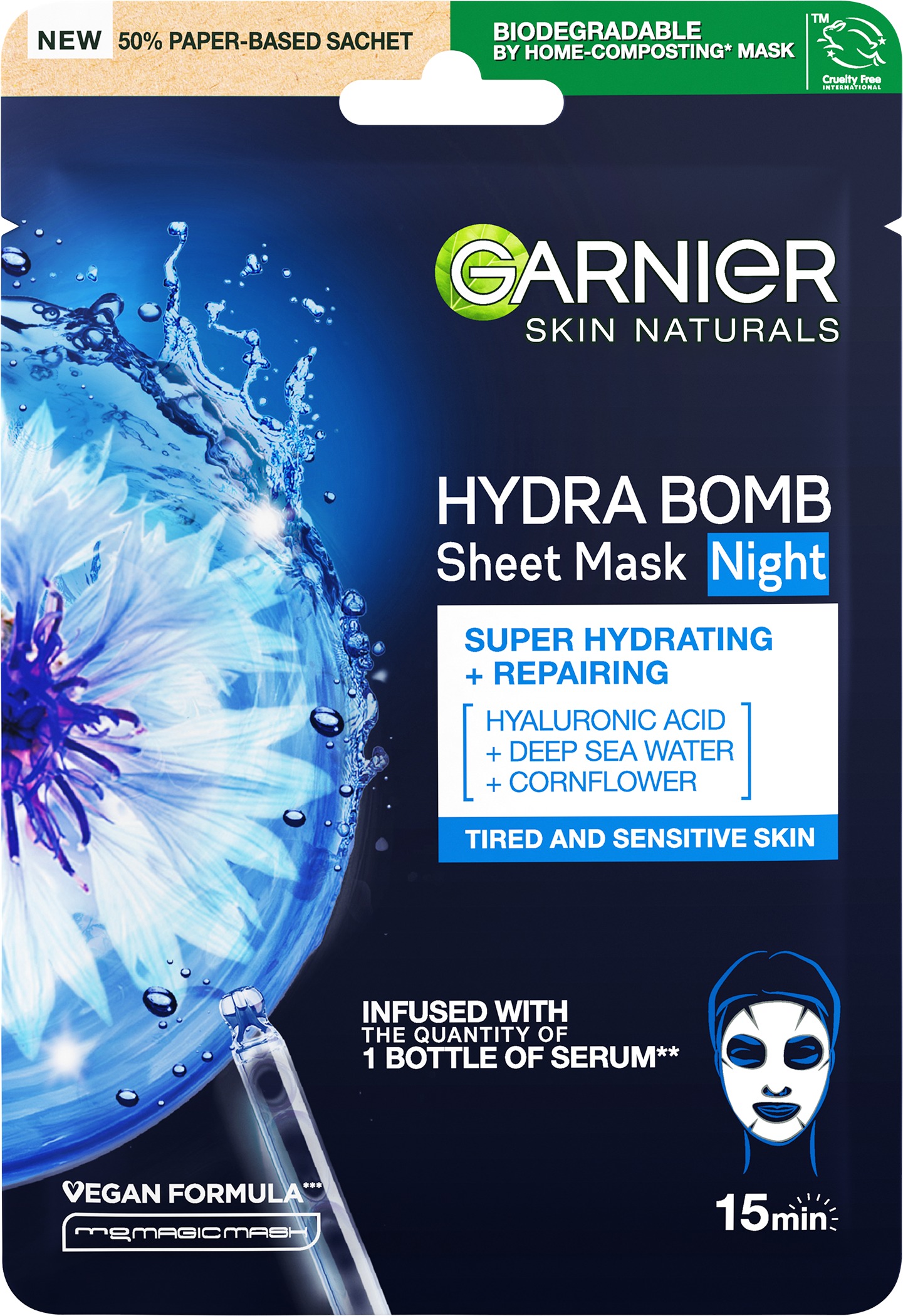 GARNIER Skin Naturals Hydra Bomb Sheet Mask Night 28 g