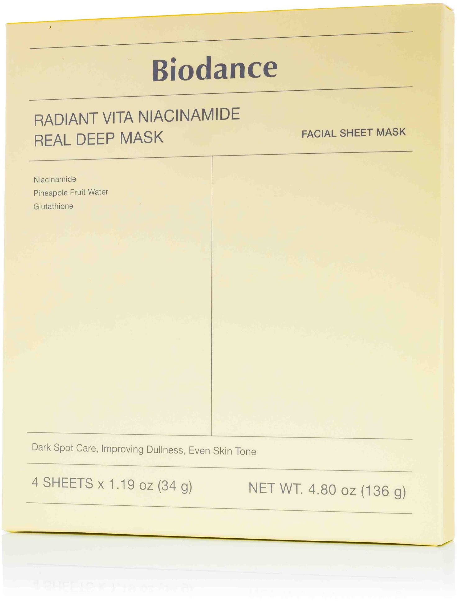BIODANCE Radiant Vita Niacinamide Real Deep Mask 4×34 g