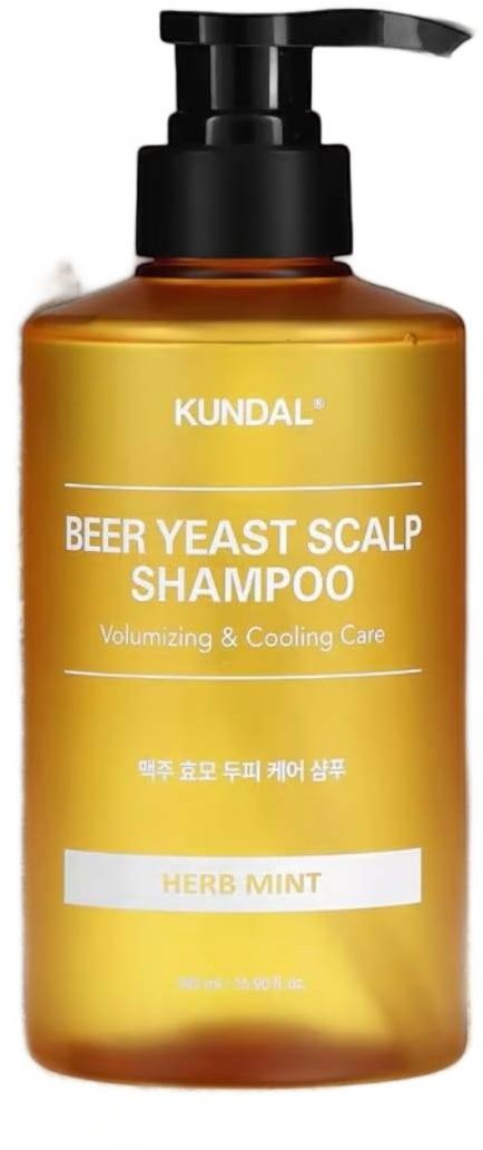 KUNDAL Beer Yeast Scalp Shampoo - hajra, sörélesztővel Herb menta, 500 ml