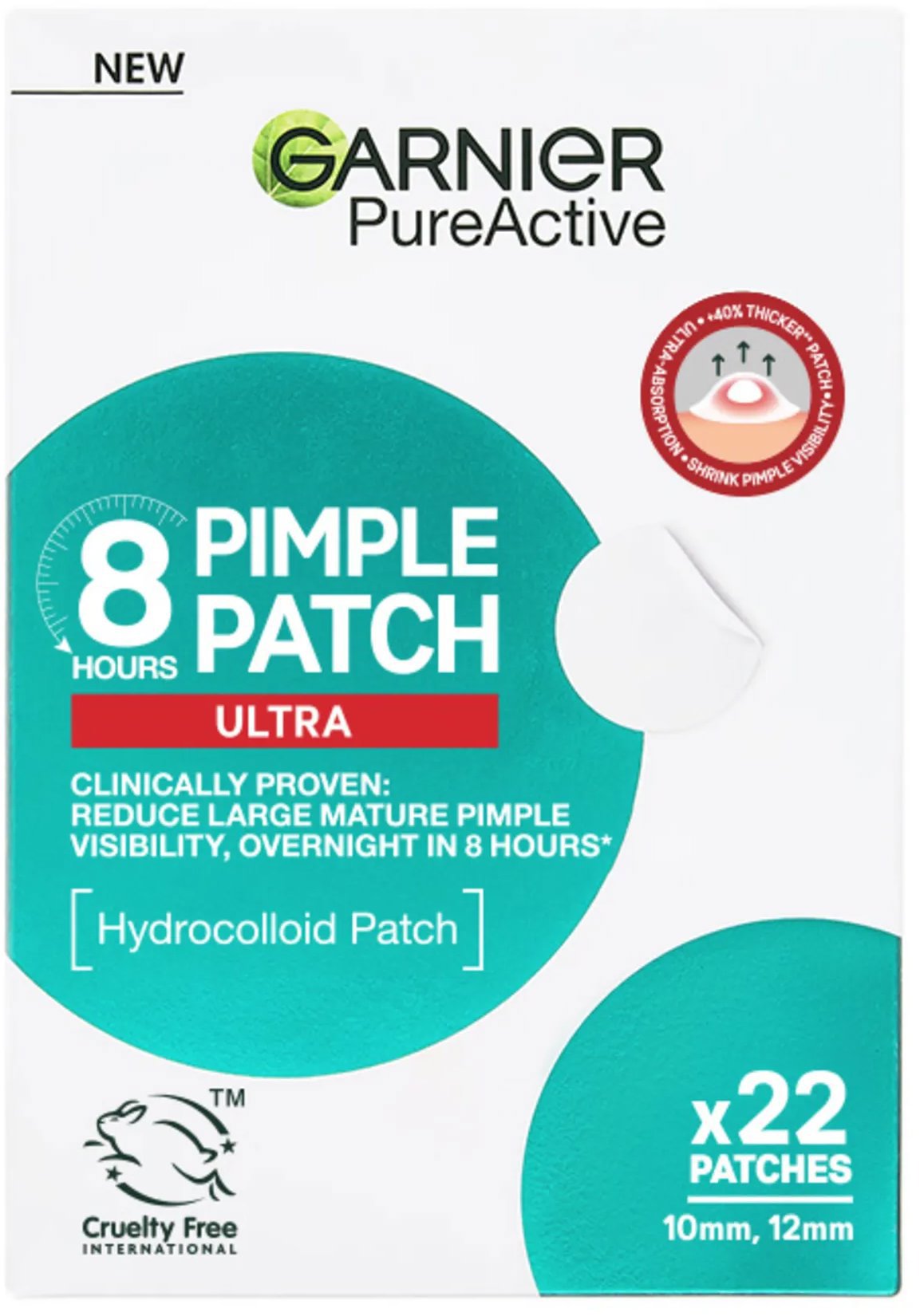 GARNIER Pure Active 8H Ultra Pattanástapasz, 22 db