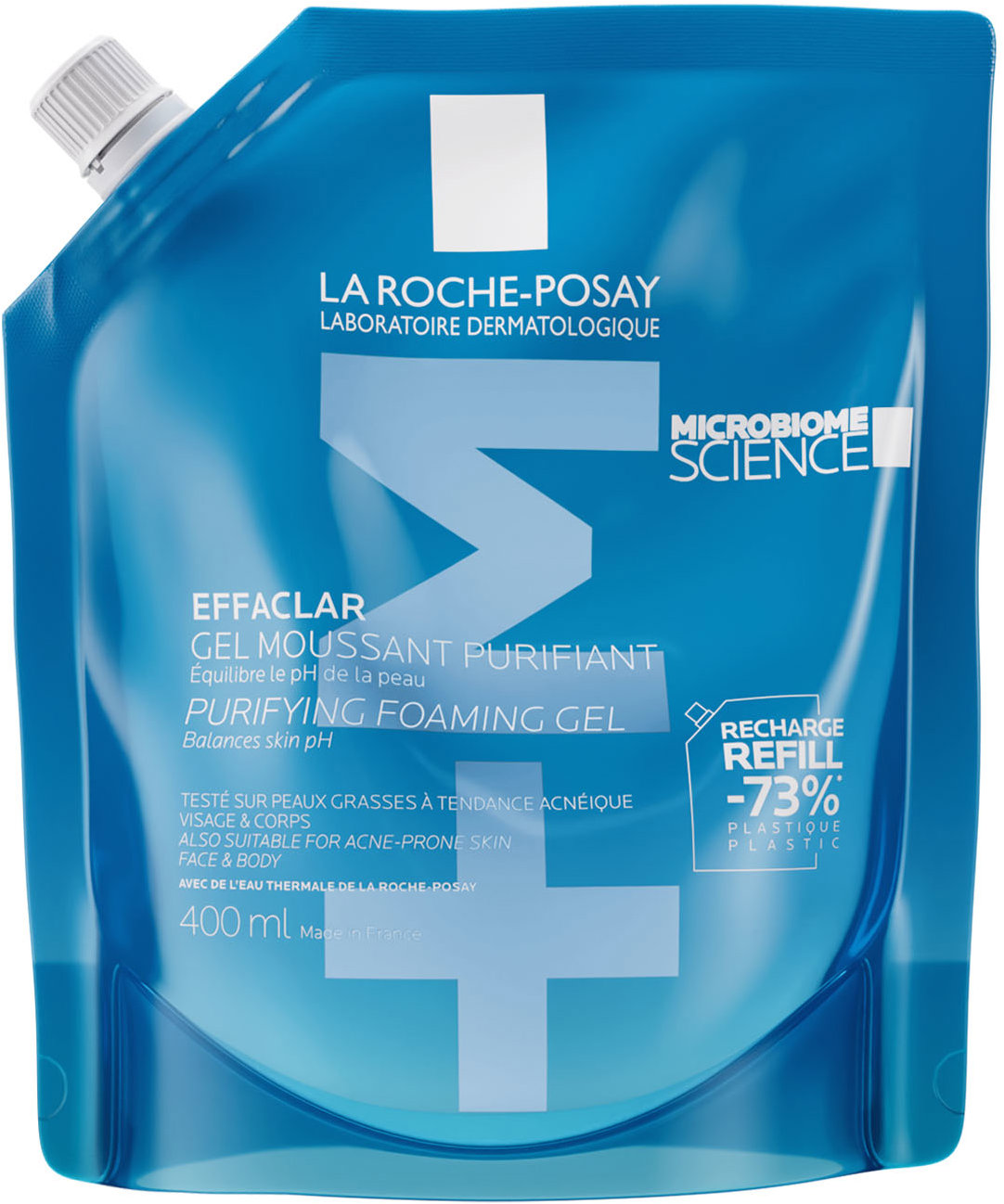 LA ROCHE-POSAY Effaclar tisztító habzó gél, utántöltő, 400 ml