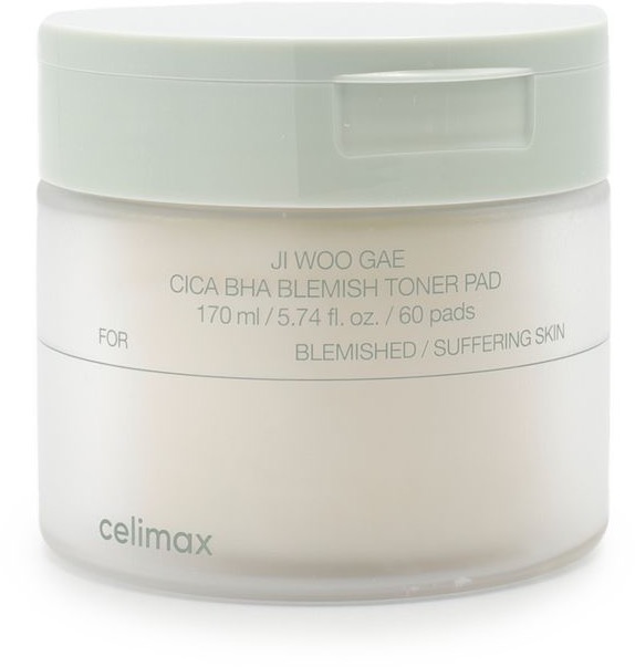 CELIMAX Ji Woo Gae Cica BHA Blemish Toner Pad 170 ml 60 pads