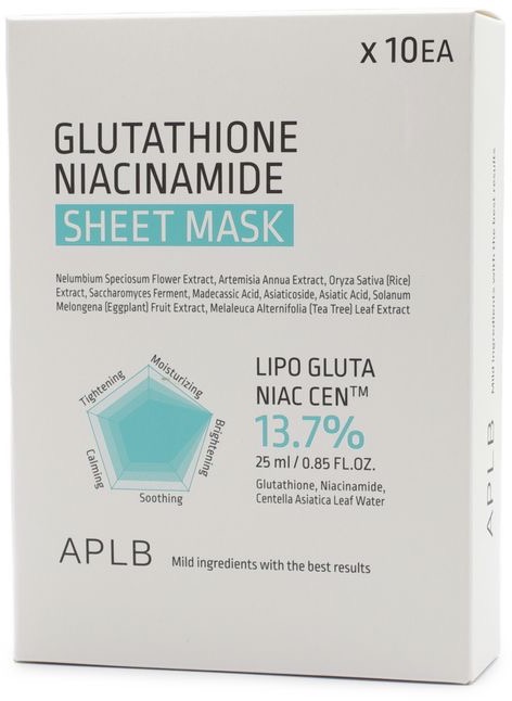 APLB Glutathione Niacinamide Sheet Mask 10 × 25 ml