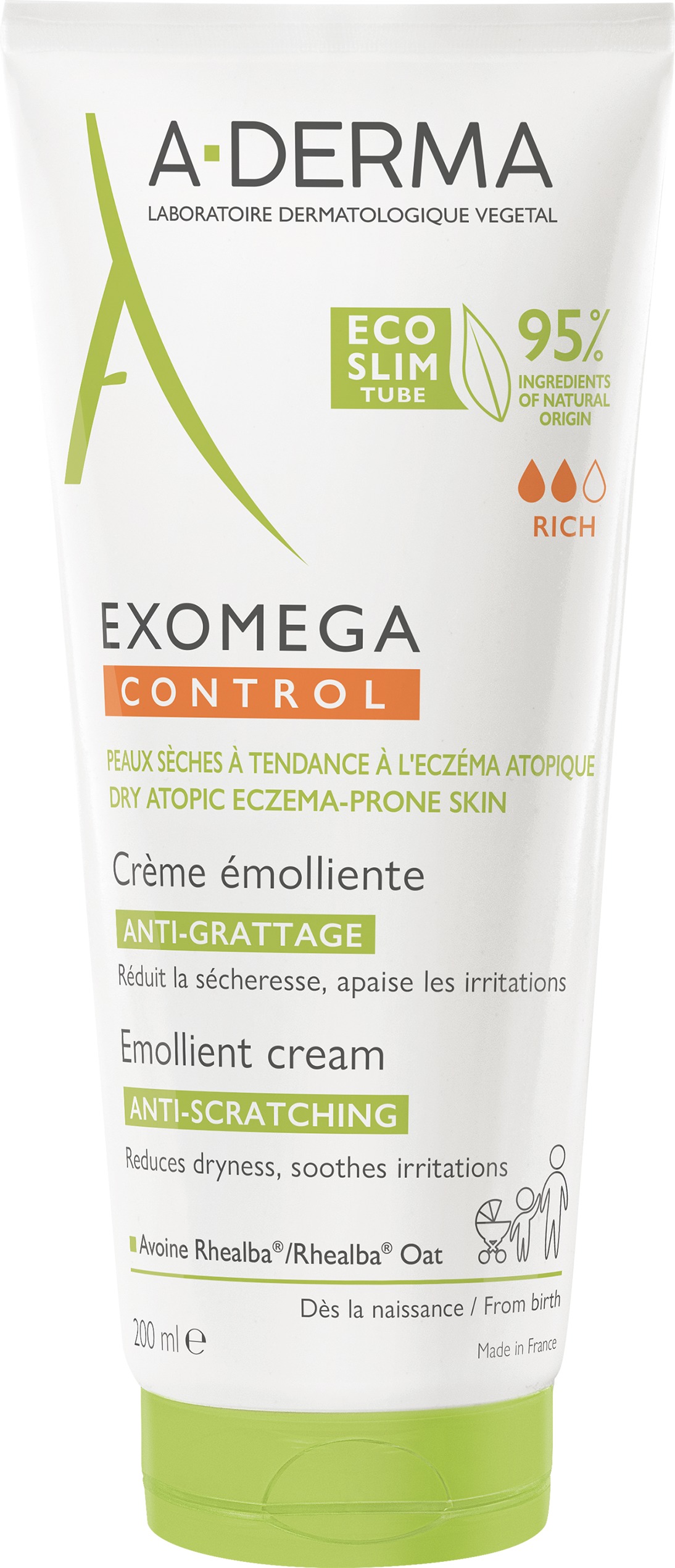 A-DERMA Exomega Control Emolliens krém atópiára hajlamos, száraz bőrre 200 ml