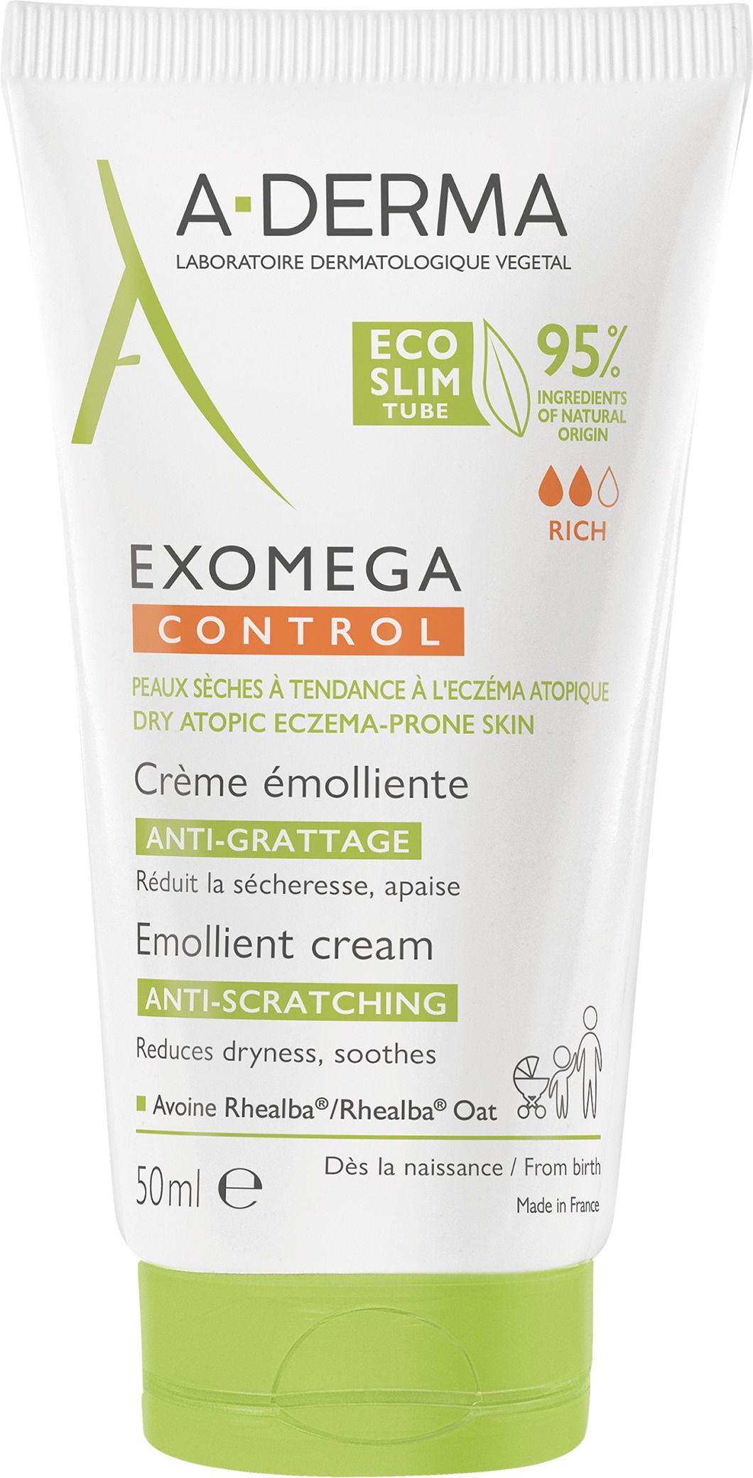 A-DERMA Exomega Control Emolliens krém atópiára hajlamos, száraz bőrre 50 ml
