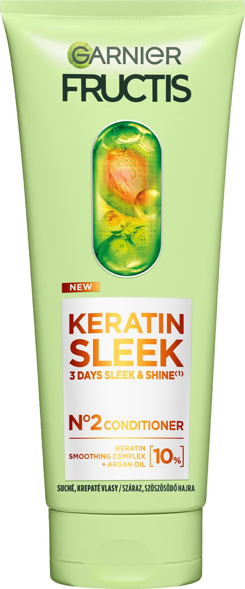 GARNIER Fructis Keratin Sleek Balzsam száraz, szöszösödő hajra, 200 ml