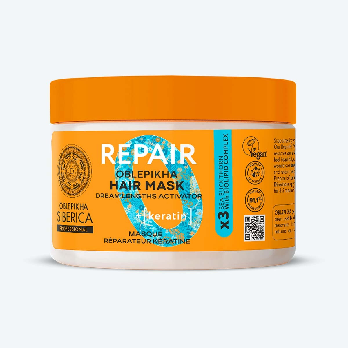 OBLEPIKHA SIBERICA Maszk keratinnal, 300 ml