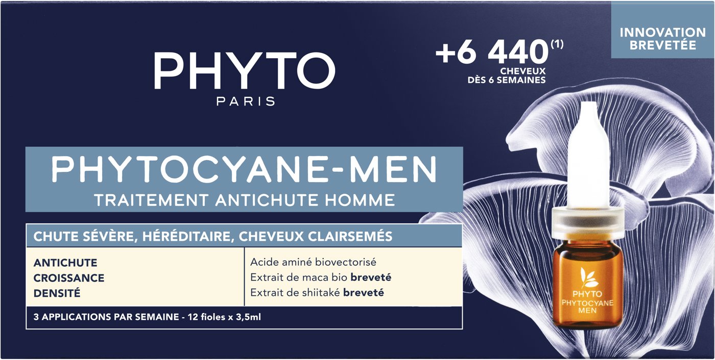 PHYTO Phytocyane Men Hajhullás elleni készítmény férfiaknak, 12 × 3,5 ml