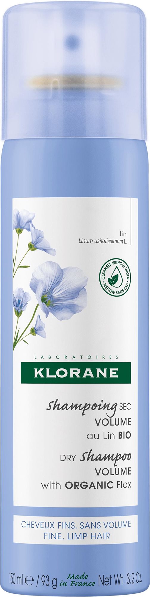 KLORANE Szárazsampon BIO Len kivonattal - Volume 150 ml