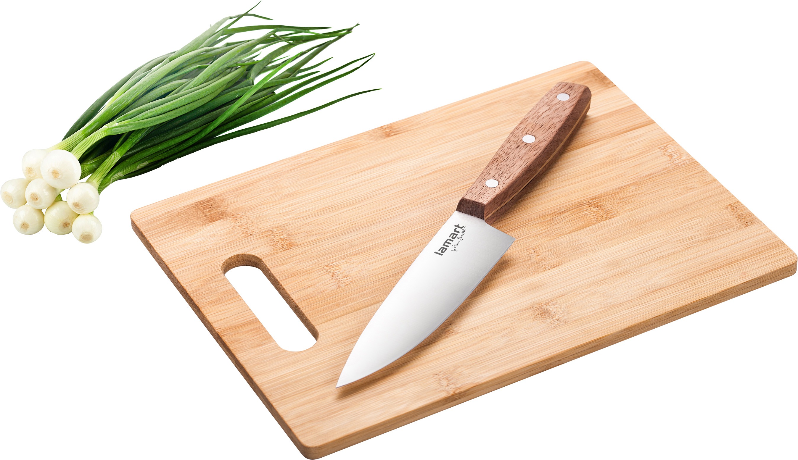 Lamart BAMBOO LT2059 vágódeszka, 30x22cm + kés