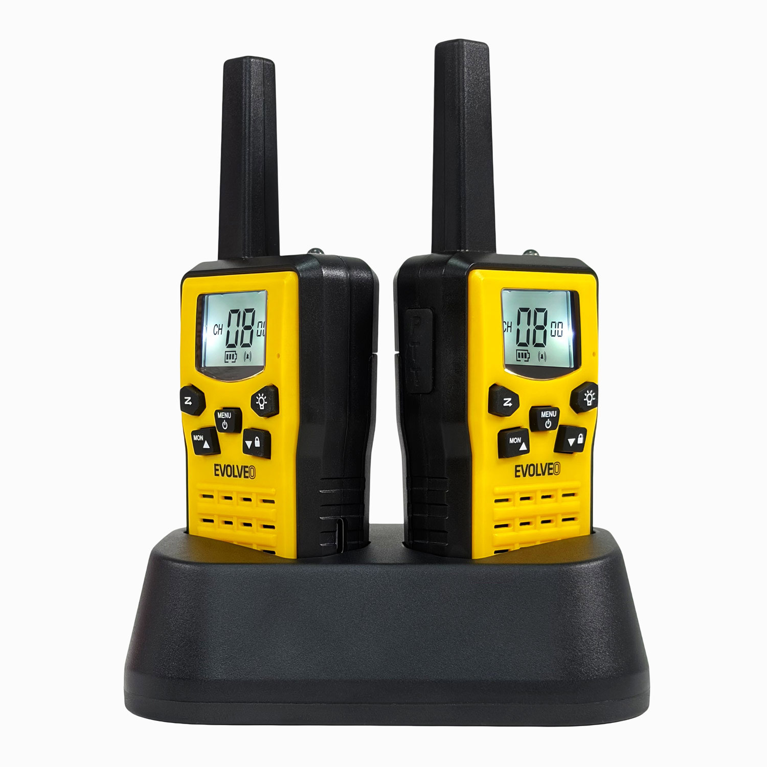EVOLVEO FreeTalk 2W PMR adó-vevő, 0,5 és 2 W teljesítmény, sárga-fekete