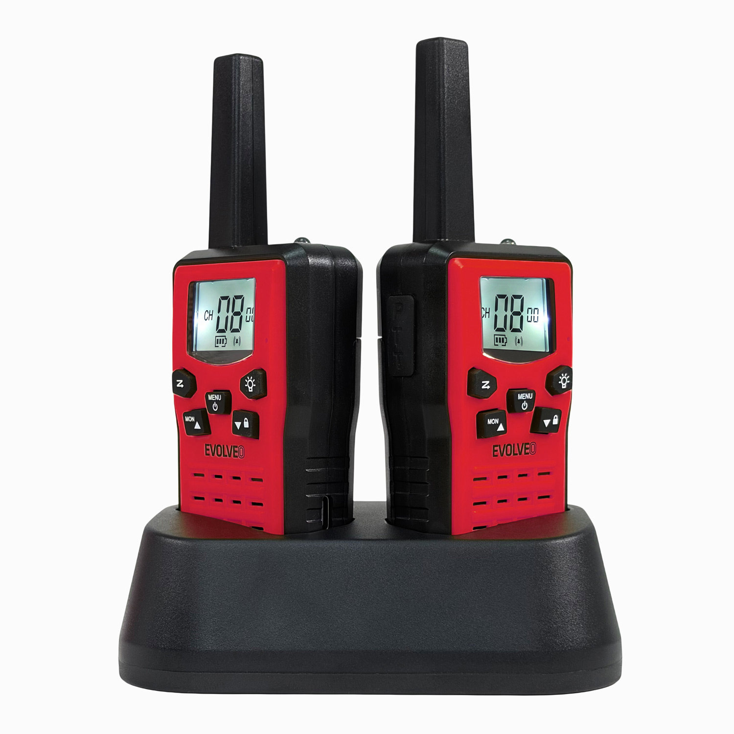EVOLVEO FreeTalk 2W PMR adó-vevő, 0,5 és 2 W teljesítmény, piros-fekete