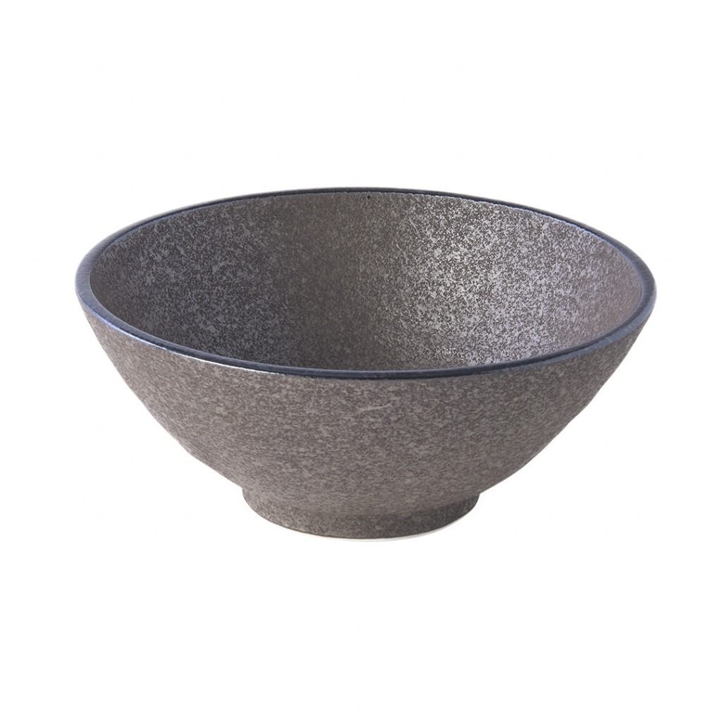 Made in Japan Earth Black nagy Udon tál 950 ml, 20 cm