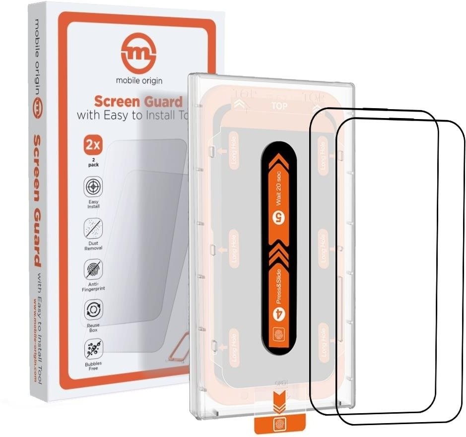 Mobile Origin Orange Screen Guard iPhone 15 Pro Max üvegfólia - 2db + applikátor