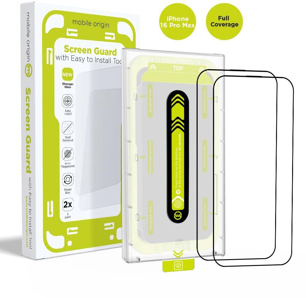 Mobile Origin Screen Guard With Easy Applicator 2 Pack iPhone 16 Pro Max üvegfólia