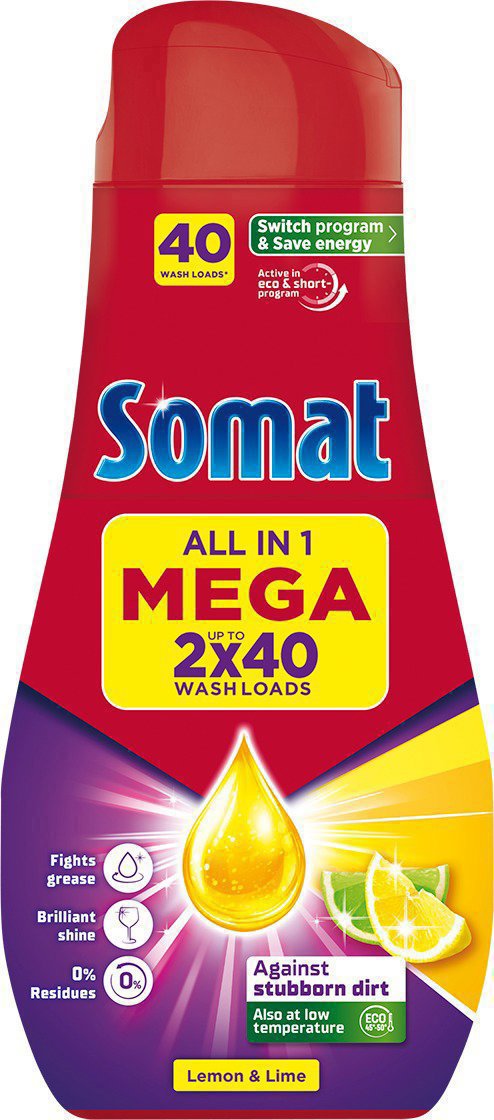 SOMAT All-in-1 Lemon & Lime 80 adag, 1,44 l