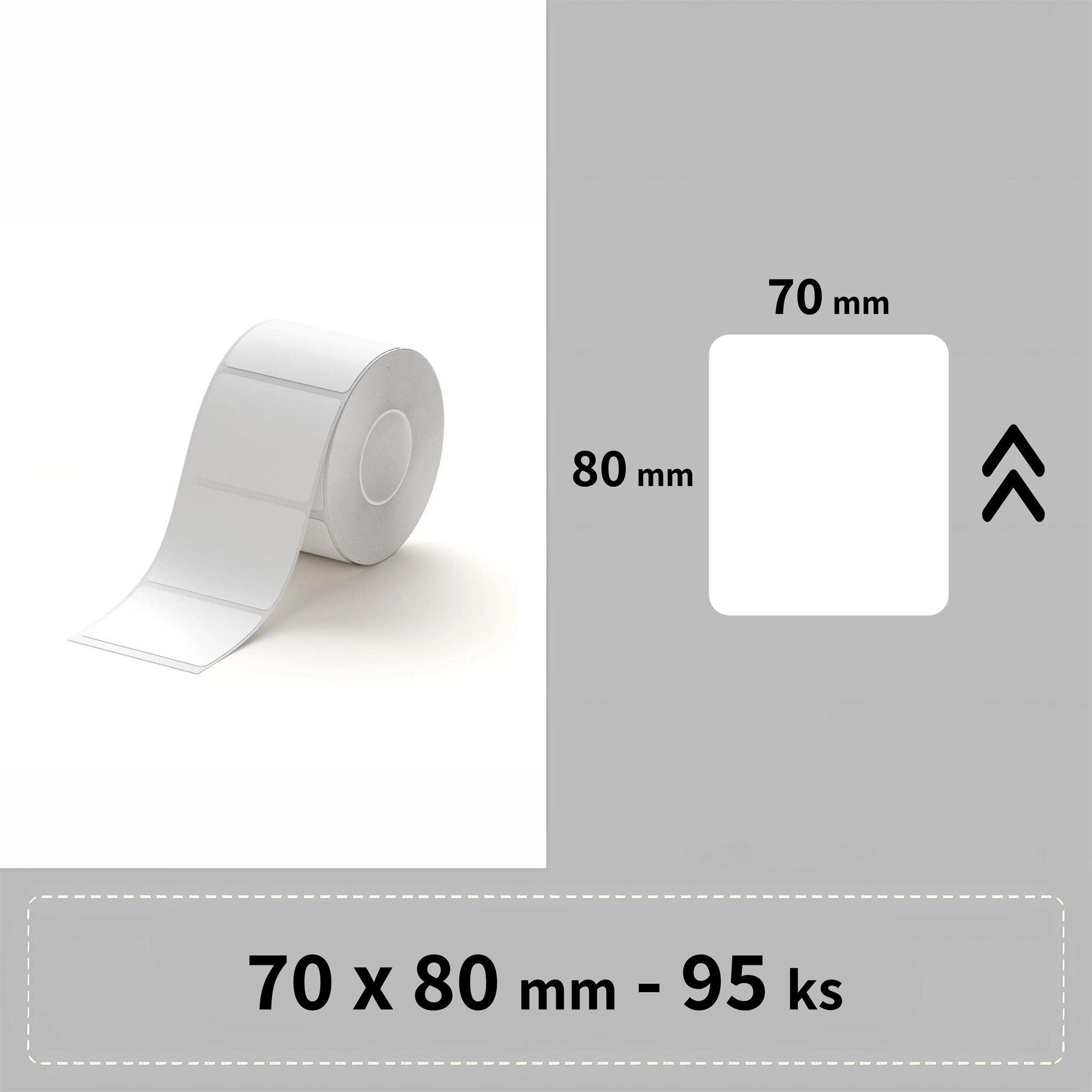 Niimbot B3S címke, RP, 70×80 mm, 95 db, fehér