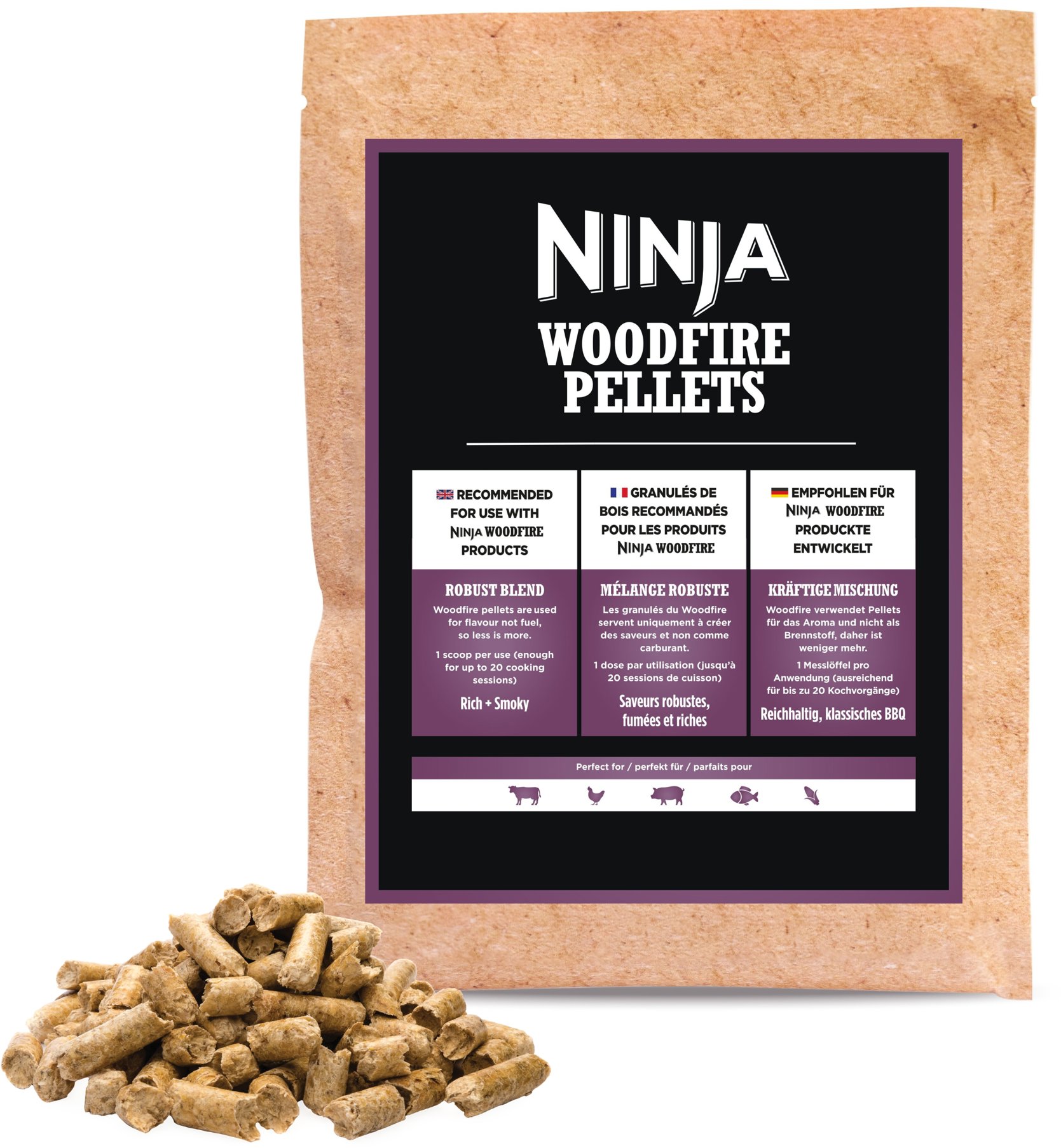 Ninja® XSKOGRBPLT2EU Woodfire pellet - dió, cseresznye, juhar, tölgy keveréke, 900 g