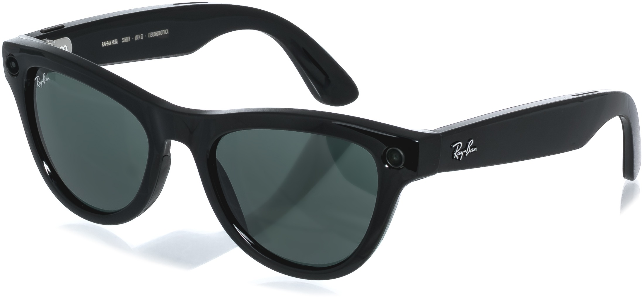 Meta RAY-BAN Meta Skyler (Standard) Smart Glasses (Gen 2) - Shiny Black, G-15 Green