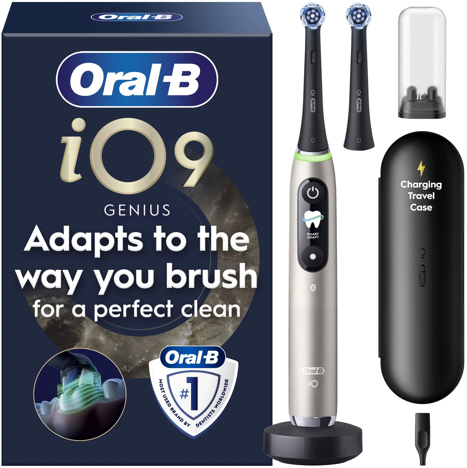 Oral-B iO9 Lunar Gold elektromos fogkefe Smart Adapt üzemmóddal