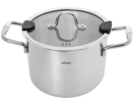 ORION Rozsdamentes acél edény VENICE 4,6 l, üveg fedő