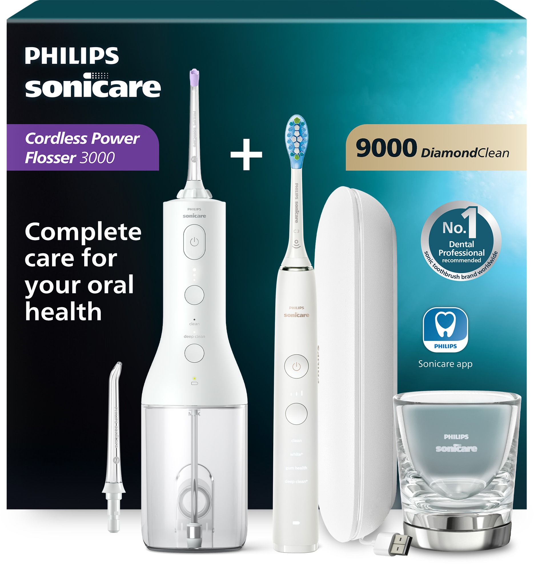 Philips Sonicare 9000 DiamondClean és Power Flosser HX3886/41