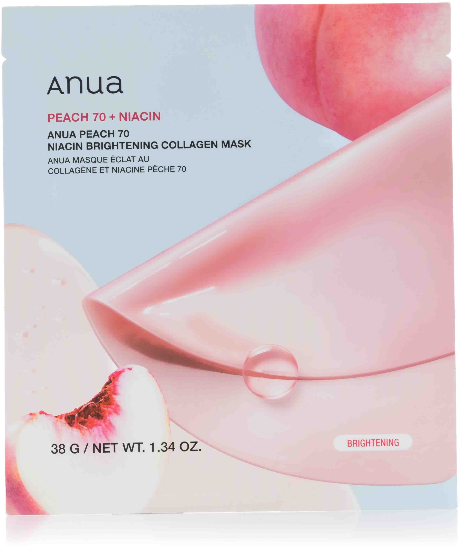ANUA Peach 70 Niacin Brightening Collagen Mask 4× 38 g